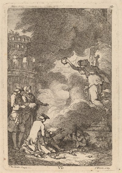 En la vinguda a Roma: pl. 6 acabar tekijältä Franz Edmund Weirotter after Étienne de Lavallée Poussin