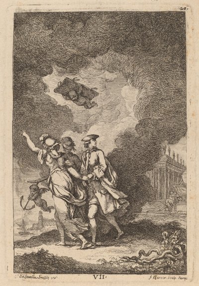 Roomaan tulemisessa: pl. 7 tekijältä Franz Edmund Weirotter after Étienne de Lavallée Poussin