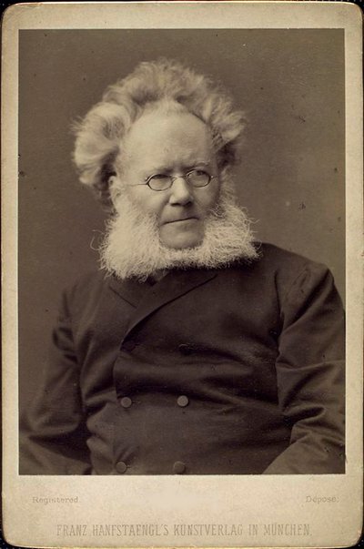 Henrik Ibsen, norjalainen näytelmäkirjailija ja runoilija, 1800-luvun loppu tai 1900-luvun alku. tekijältä Franz Hanfstaengl