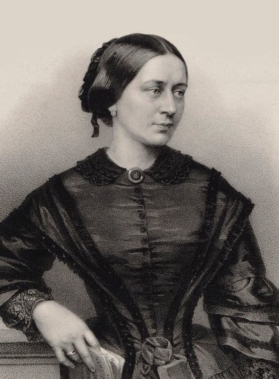 Clara Schumannin muotokuva 1819-1896, 1860. tekijältä Franz Hanfstaengl