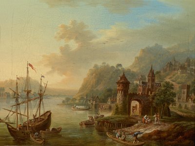 Eine Rheinlandschaft tekijältä Franz Hochecker