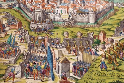 Conden armeija piirittämässä Chartresia, maaliskuu 1568, kaiverrus Franz Hogenberg (1535-1590), Ranska tekijältä Franz Hogenberg