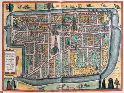 Delft, Alankomaat (kaiverrus tekijältä Franz Hogenberg