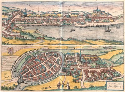Flensburg ja Itzehoe, Saksa (kaiverrus tekijältä Franz Hogenberg