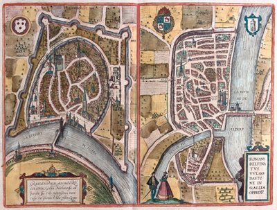 Grenoble ja Romans sur Ister, Ranska (kaiverrus tekijältä Franz Hogenberg