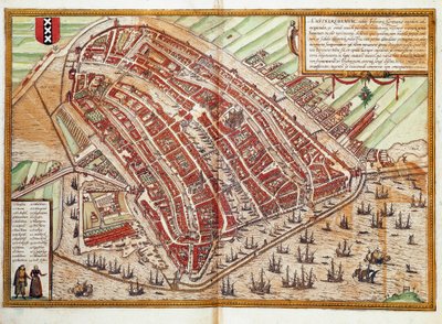 Amsterdamin kartta (kaiverrus tekijältä Franz Hogenberg
