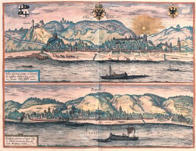 Oberwesel ja Boppard, Saksa (kaiverrus tekijältä Franz Hogenberg