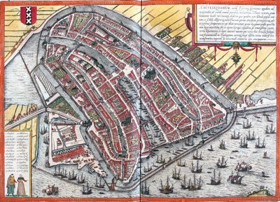 Amsterdamin suunnitelma (Amstelredamum), Alankomaat (etsaus tekijältä Franz Hogenberg