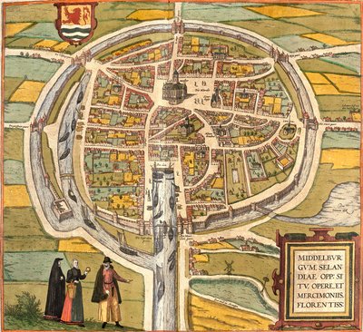 Middelburgin suunnitelma (Middelburgum), Alankomaat (etsaus tekijältä Franz Hogenberg