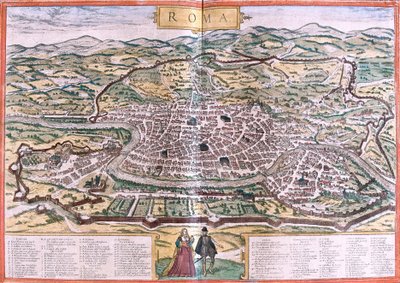 Rooman suunnitelma (Roma), Italia (etsaus tekijältä Franz Hogenberg
