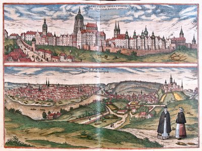 Praha, Böömin kuningaskunnan pääkaupunki, Tšekin tasavalta (kaiverrus tekijältä Franz Hogenberg