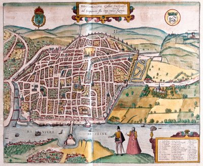 Rouen - Ranska (kaiverrus tekijältä Franz Hogenberg