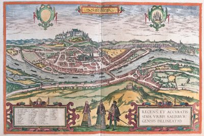 Salzburg, Itävalta (kaiverrus tekijältä Franz Hogenberg