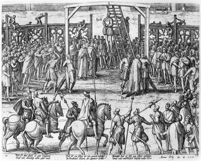 Roikkumisen kohtauksia Flanderissa, 1570 tekijältä Franz Hogenberg