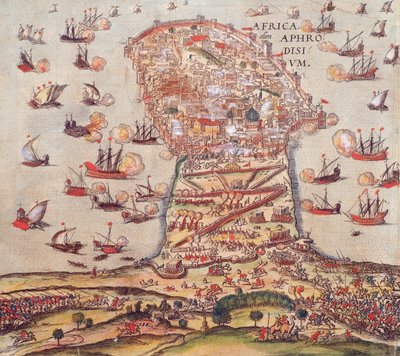 Ottomaanien korsaari Khayr al-Din Barbarossa Kaarle V:n armeijaa vastaan, Franz Hogenberg tekijältä Franz Hogenberg