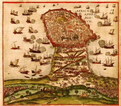 Ottomaanien korsaari Khayr al-Din Barbarossa Kaarle V:n armeijaa vastaan, Franz Hogenberg tekijältä Franz Hogenberg