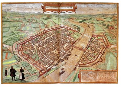 Näkymä Frankfurt am Mainista, Saksasta (kaiverrus tekijältä Franz Hogenberg