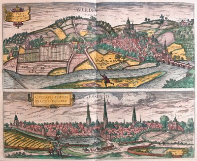 Werden ja Essen, Saksa (kaiverrus tekijältä Franz Hogenberg