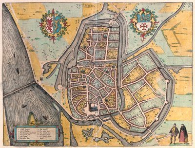 Zutphen, Alankomaat (kaiverrus tekijältä Franz Hogenberg