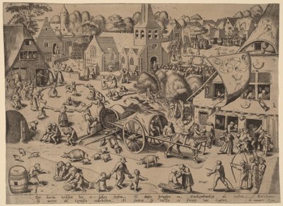 Kylämessut Hobokenissa tekijältä Franz Hogenberg after Pieter Bruegel the Elder