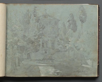 Albumi näkymistä Roomaan ja ympäristöön, Maisematutkimukset, sivu 05a: Saint Isidoro. tekijältä Franz Johann Heinrich Nadorp