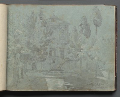 Albumi näkymistä Roomaan ja ympäristöön, Maisematutkimukset, sivu 05a: "Saint Isidoro" tekijältä Franz Johann Heinrich Nadorp
