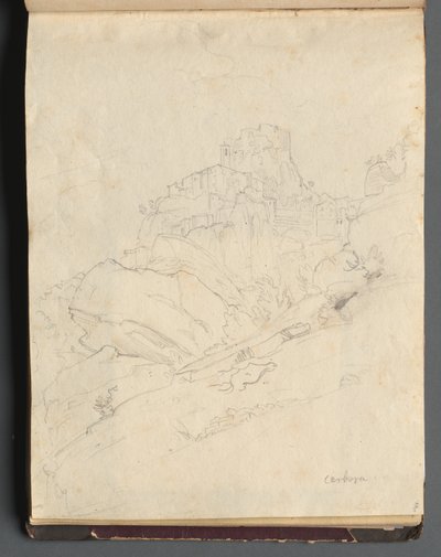 Albumi näkymistä Roomaan ja ympäristöön, Maisematutkimukset, sivu 14a: "Cervera" tekijältä Franz Johann Heinrich Nadorp