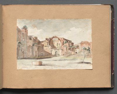 Albumi näkymistä Roomaan ja ympäristöön, Maisematutkimukset, sivu 22a: Terme di Diocleziano, Rooma tekijältä Franz Johann Heinrich Nadorp