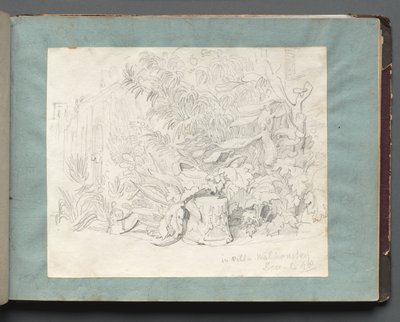 Albumi näkymistä Roomaan ja ympäristöön, Maisematutkimukset, sivu 24a: Villa Walkonskyssa. tekijältä Franz Johann Heinrich Nadorp