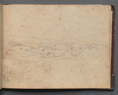 Albumi näkymistä Roomaan ja ympäristöön, Maisematutkimukset, sivu 40a: Roman Landscape. tekijältä Franz Johann Heinrich Nadorp