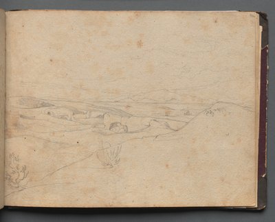 Albumi näkymistä Roomaan ja ympäristöön, Maisematutkimukset, sivu 40a: Roman Landscape tekijältä Franz Johann Heinrich Nadorp