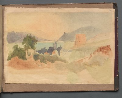 Albumi näkymistä Roomaan ja ympäristöön, Maisematutkimukset, sivu 54a: Roman Landscape tekijältä Franz Johann Heinrich Nadorp