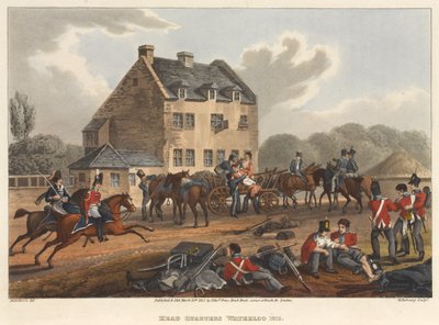 Päämaja Waterloo 1815, kaiverrus M. Dubourg, 1819 (värillinen akvatinta) tekijältä Franz Joseph Manskirch