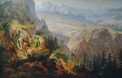 Keisari Maximilian I (?) metsästämässä metsäkurkkua tekijältä Franz Krammer