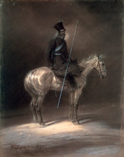 Kasakka hevosen selässä, 1837. tekijältä Franz Krüger