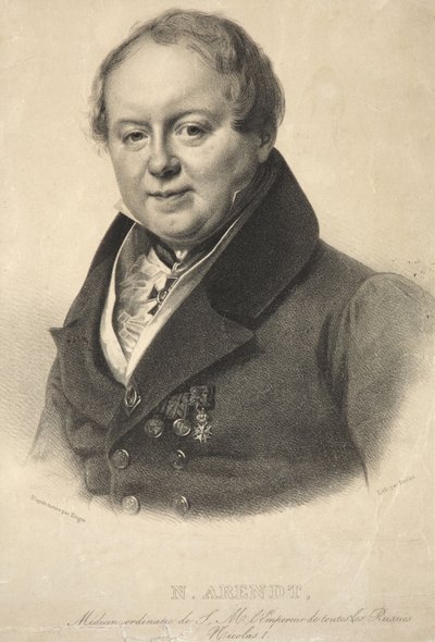 Keisarillisen henkilökohtaisen lääkärin Nicholas Martin Arendtin muotokuva 1785-1859, 1836 tekijältä Franz Krüger