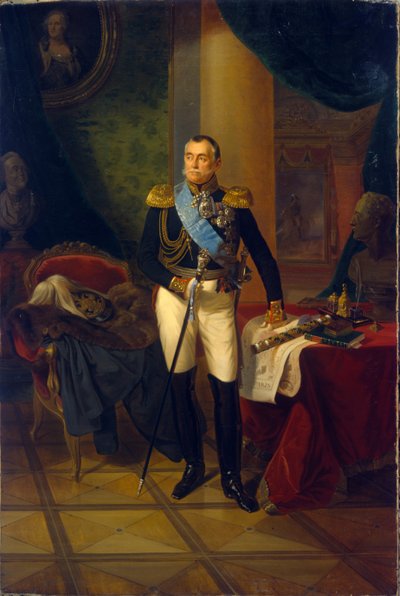 Muotokuva Piotr Volkonskista (1776-1852), Venäjän marsalkka ja poliitikko. Franz Krugerin (1797-1857) maalaus öljy kankaalle tekijältä Franz Krüger