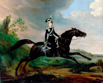 "Suurprinssi Aleksanteri Nikolajevitšin ratsastusmuotokuva", 1818-1881, 1832. tekijältä Franz Kruguer