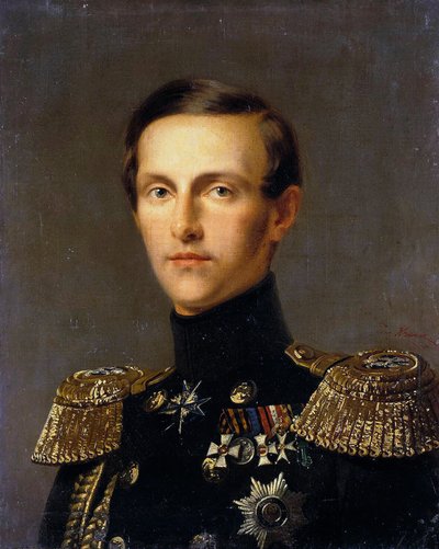 "Venäjän suurruhtinas Konstantin Nikolajevitšin muotokuva", 1827-1892, n. 1850. tekijältä Franz Kruguer