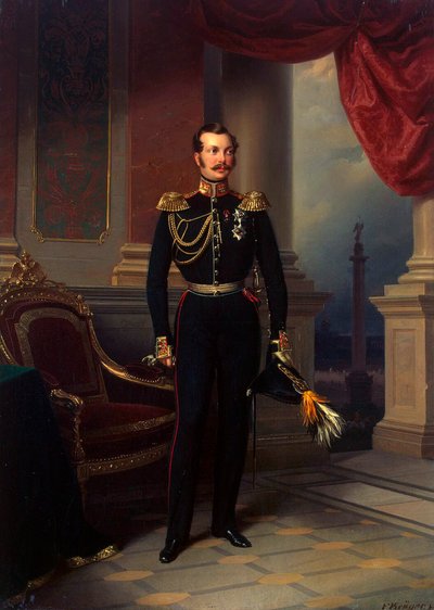 Kruununprinssi Aleksandr Nikolajevitšin muotokuva, 1818-1881, c1840 tekijältä Franz Kruguer