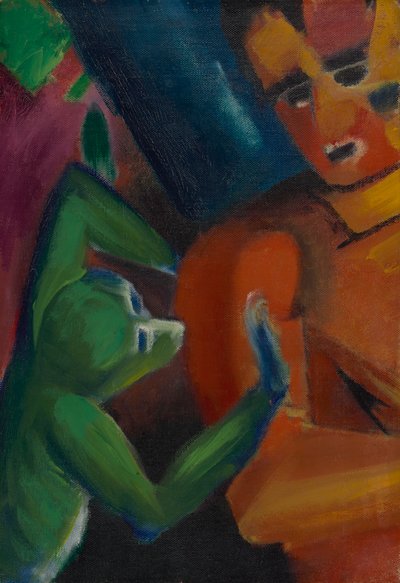 Äffchen und Mensch tekijältä Franz Marc