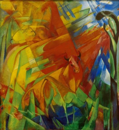 Kuva karjan kanssa II tekijältä Franz Marc
