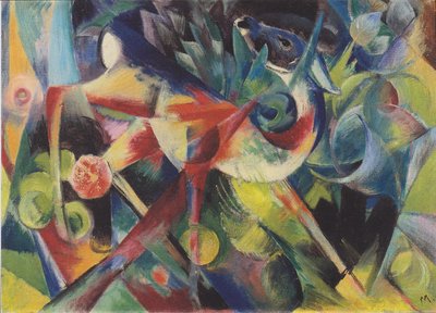 Peura kukkapuutarhassa tekijältä Franz Marc