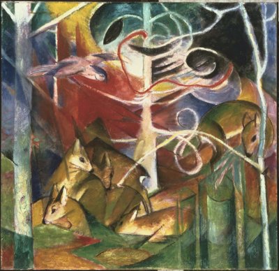 Peuroja metsässä I tekijältä Franz Marc