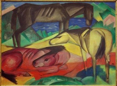 Drei Pferde II tekijältä Franz Marc