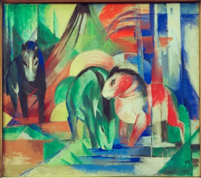 Drei Pferde an der Tränke tekijältä Franz Marc