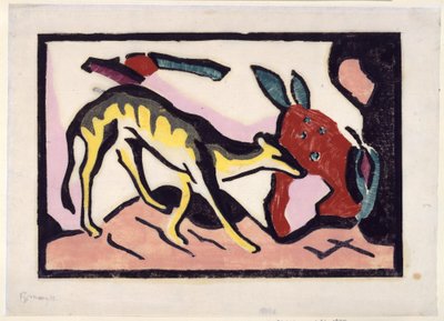 Fabeltier (Beilage zur Luxusausgabe des Almanachs Der Blaue Reiter) tekijältä Franz Marc