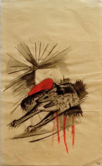 Liegende Hyäne (Liegender Wolf) tekijältä Franz Marc