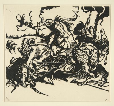 Leijonan metsästys tekijältä Franz Marc
