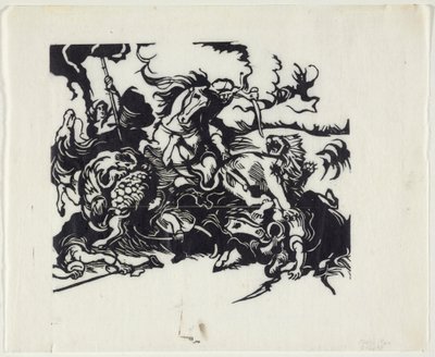 Leijona metsästää Delacroixin perässä tekijältä Franz Marc